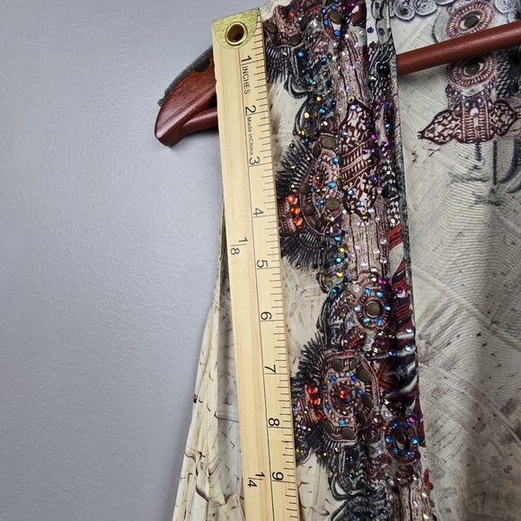 CAMILLA FRANKS Designer Multiwear‎ Long Vest Embellished Silk Cream Women One Sz - Picture 14 of 16